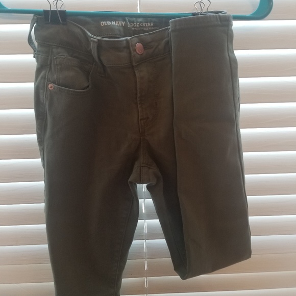 Old Navy Pants - Old Navy rockstar mid-rise green pants size 0